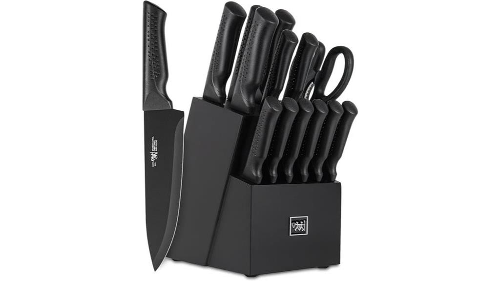 15 piece black knife set