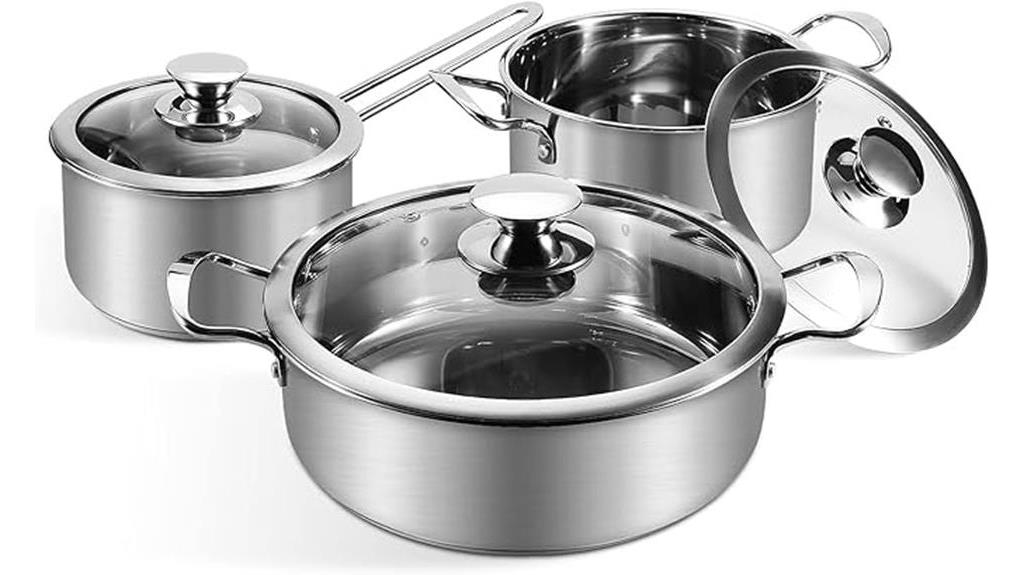 6 piece stainless steel cookware