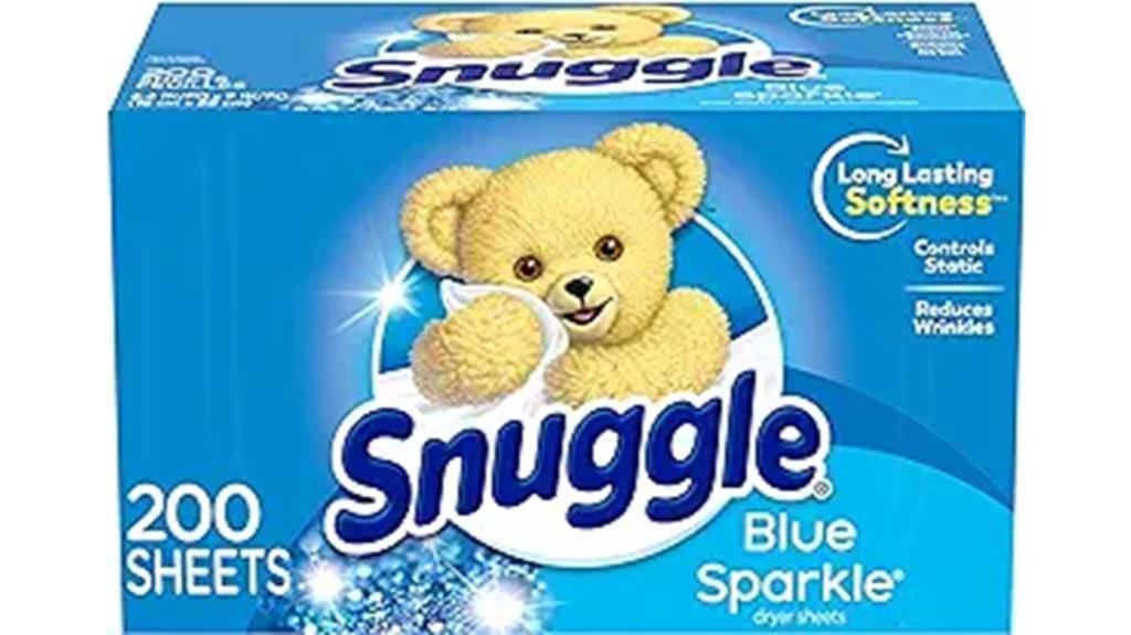 blue sparkle dryer sheets