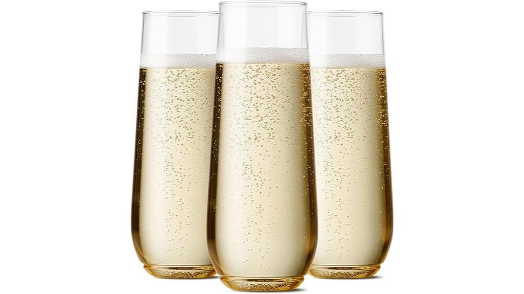 disposable plastic champagne flutes