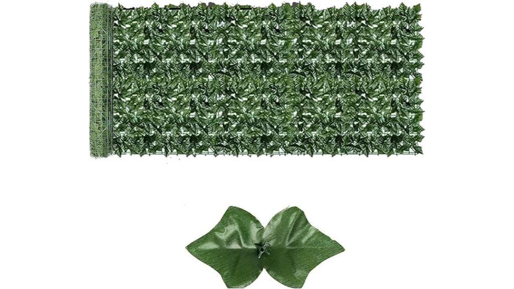 green artificial ivy fence