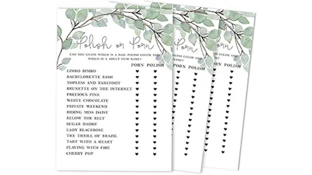 greenery themed bachelorette party cards