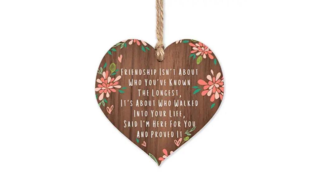 heart shaped wooden friendship gift