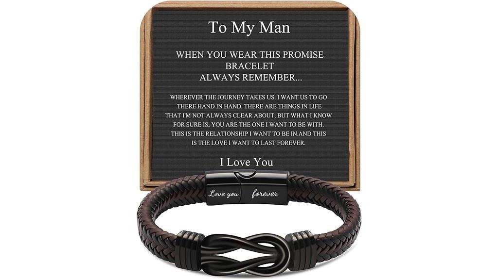 masculine brown leather bracelets