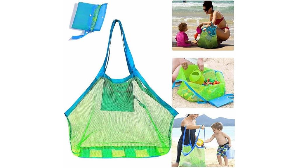 spacious mesh beach tote