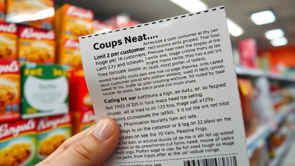 coupon purchase size limits
