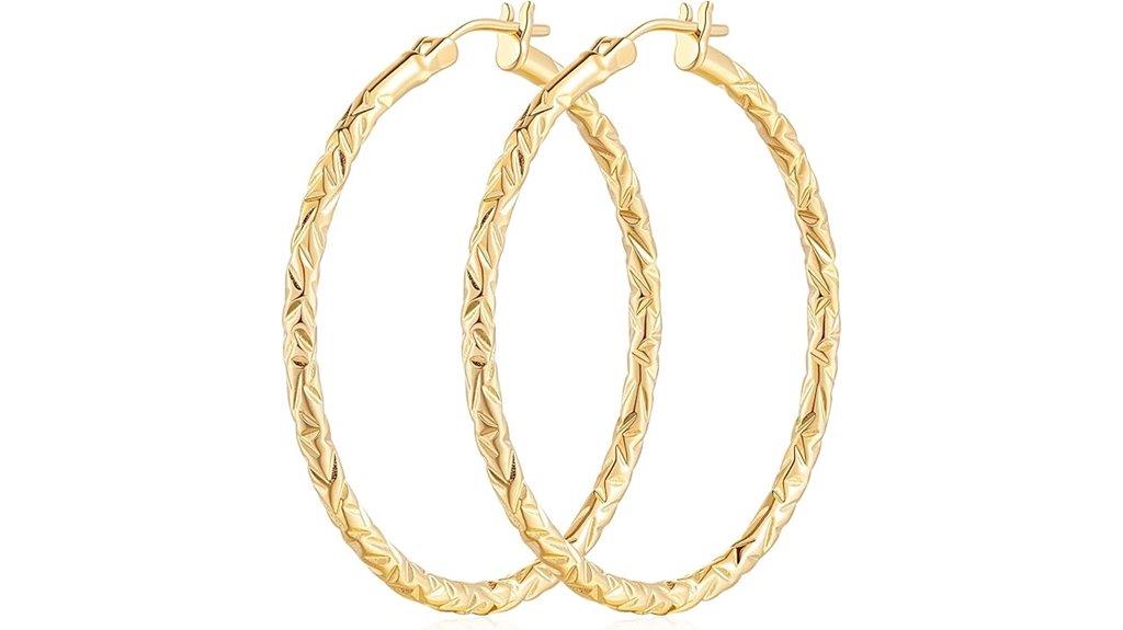 14k gold interlaced hoop earrings