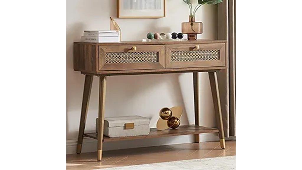 42 inch console with two drawers