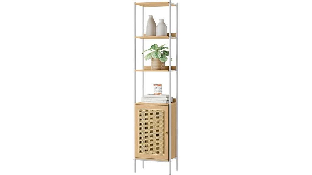 6 tier rattan bookcase