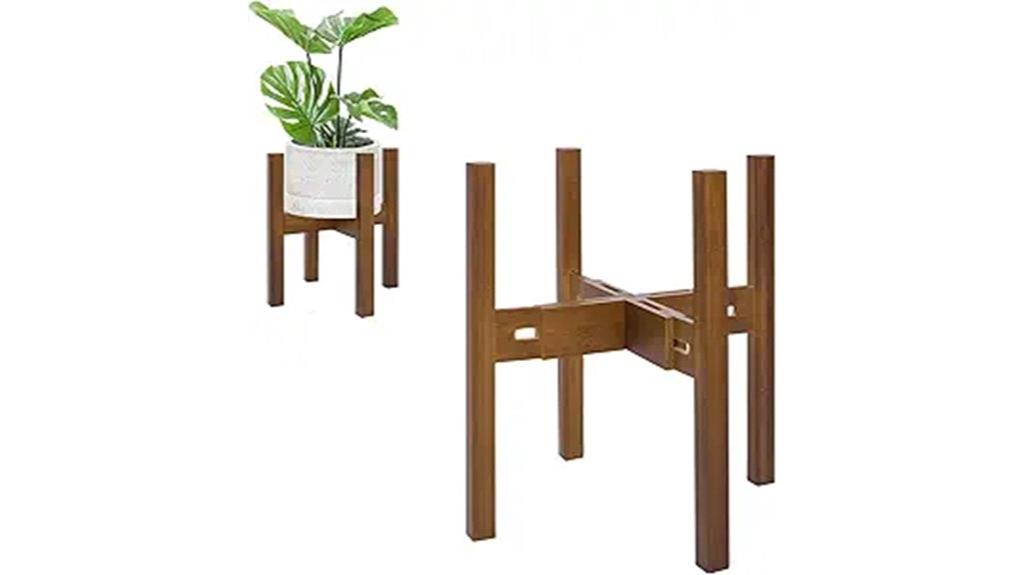 adjustable bamboo indoor plant stand