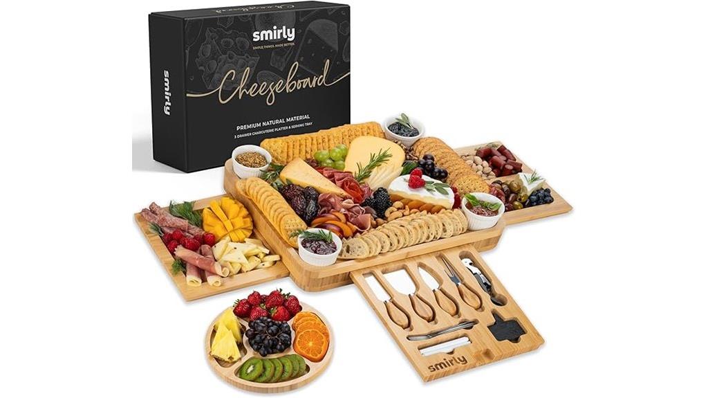 bamboo cheese board set