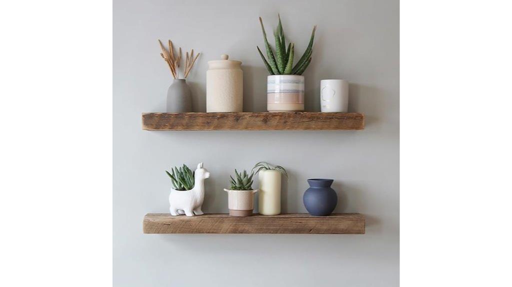 barnwood floating wall shelves