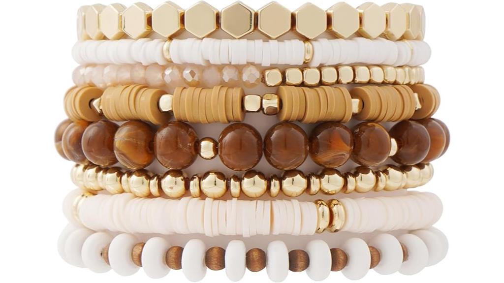 beach inspired beaded clay bracelets