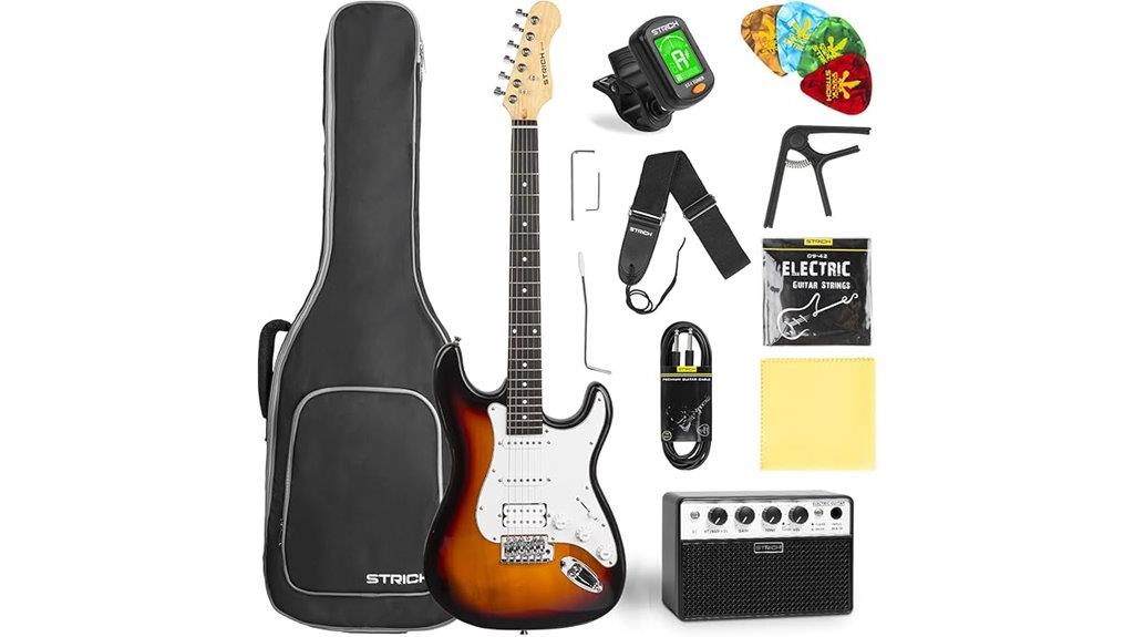 beginner sunburst electric guitar