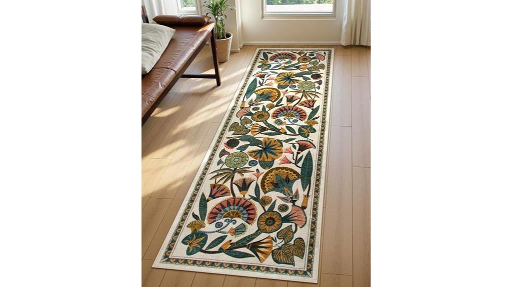 beige egyptian floral rug