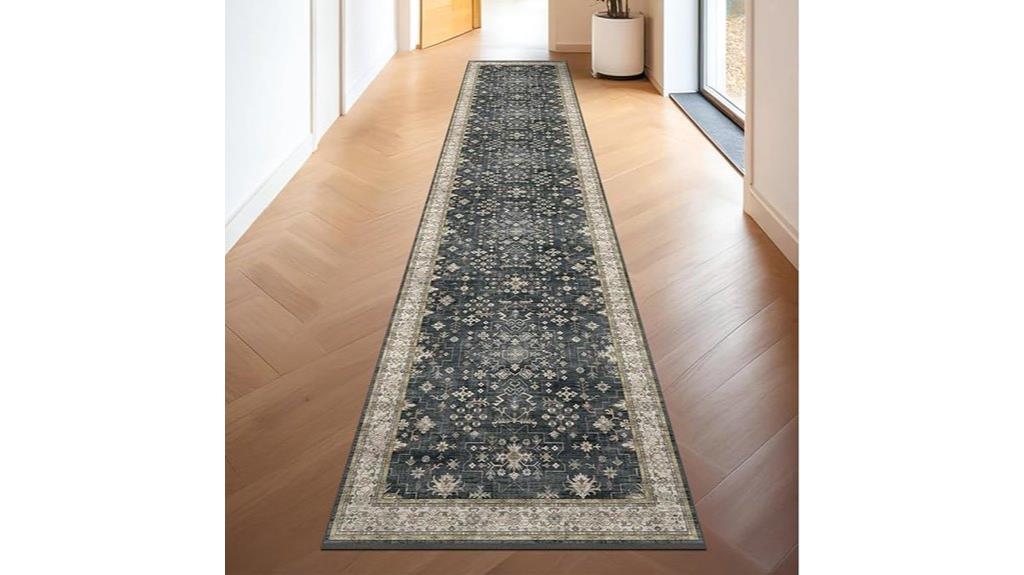 black boho floral rug