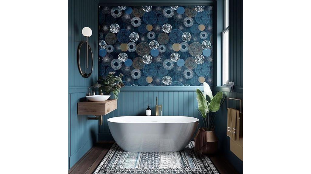 blue boho pattern wallpaper