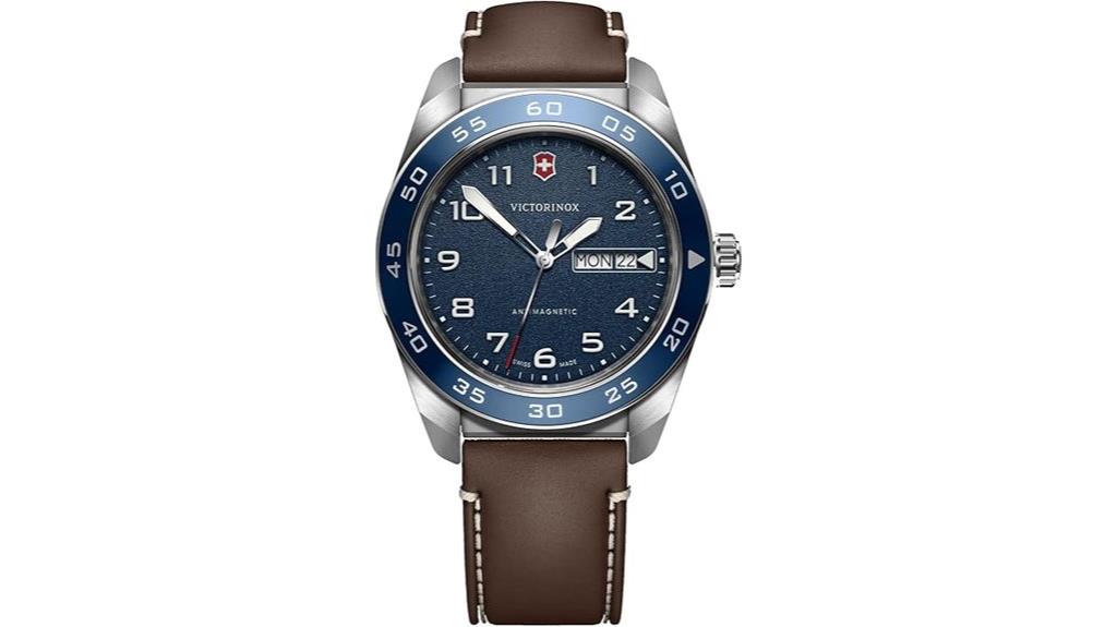blue dial leather strap