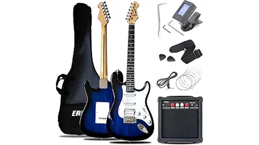 blue full size electric guitar