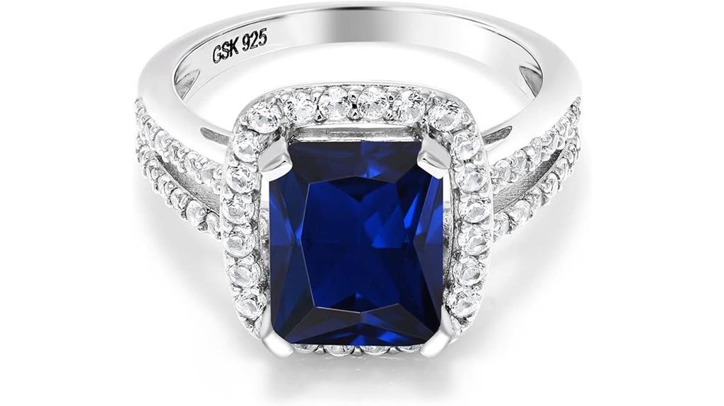 blue simulated sapphire ring