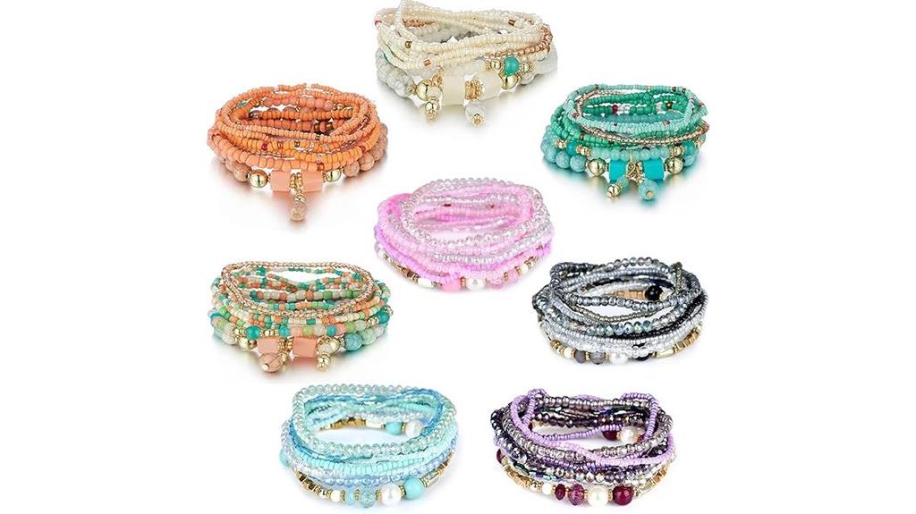 bohemian beaded bracelet set