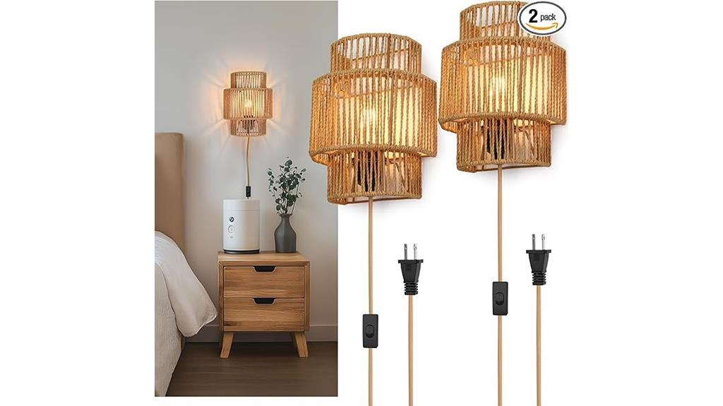 bohemian handwoven sconce set