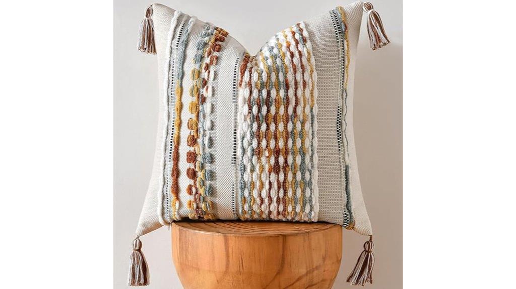 boho brown stripe pillow