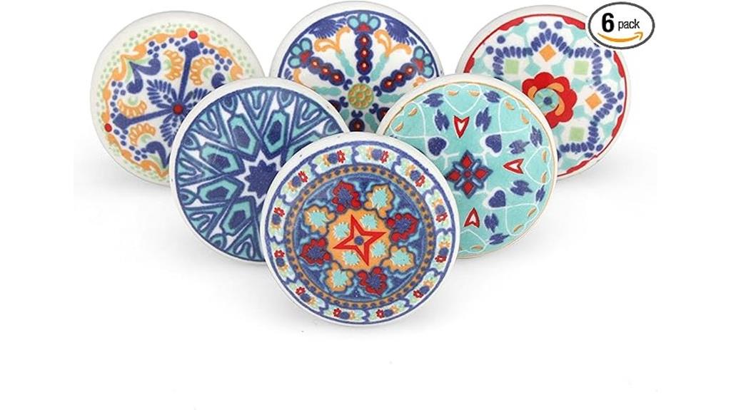boho ceramic knob set