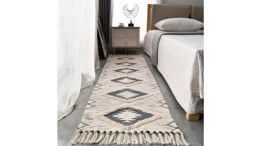 boho cotton non slip rug