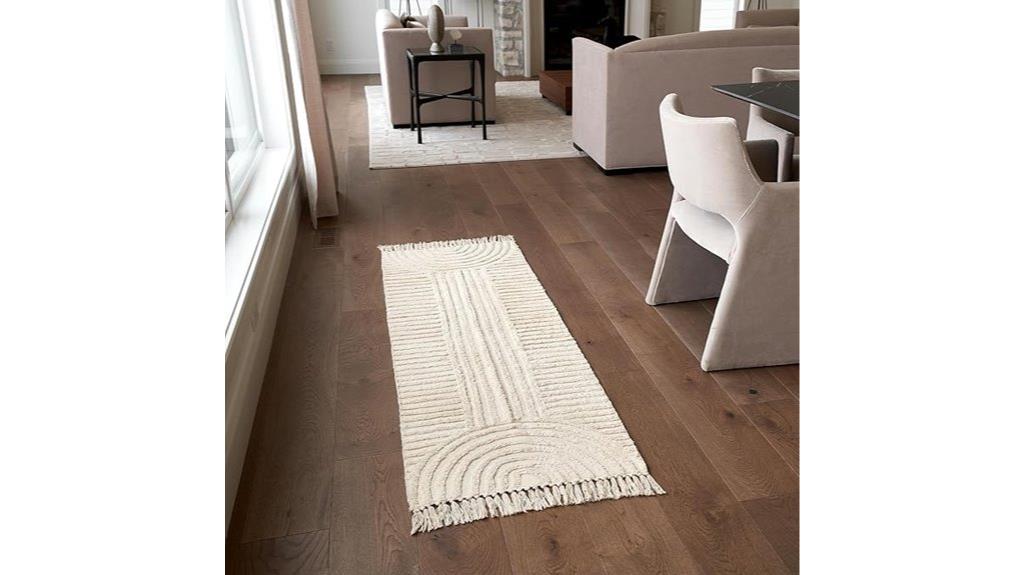 boho cotton rug with tassels