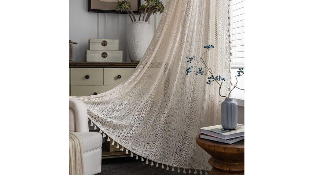 boho crochet curtain panel