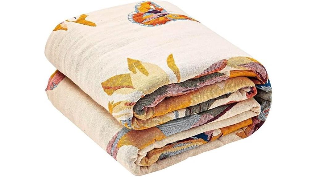 boho floral bird blanket