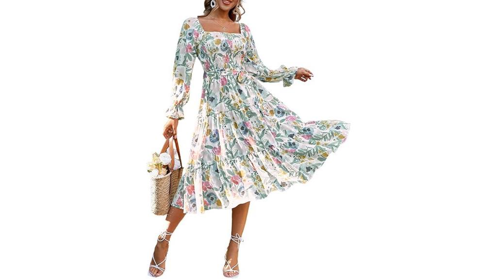 boho floral midi dress
