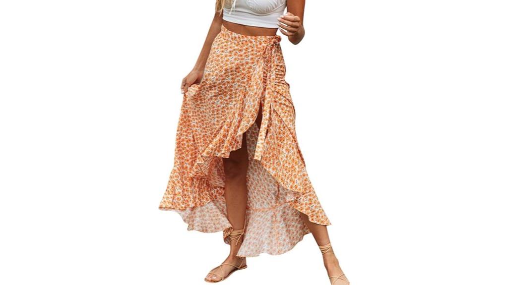 boho floral wrap skirt