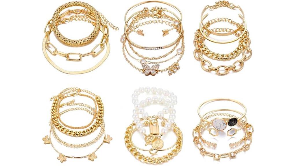 boho gold chain bracelets