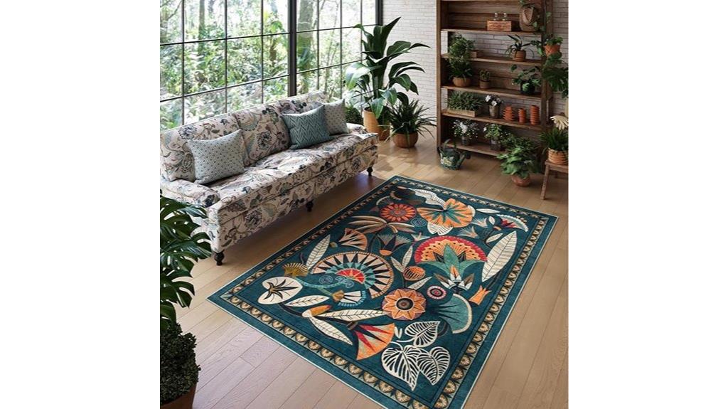 boho green farmhouse rug