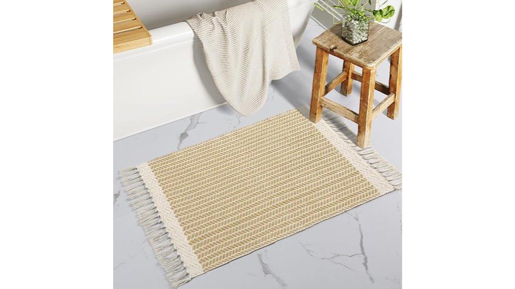 boho khaki kitchen rug
