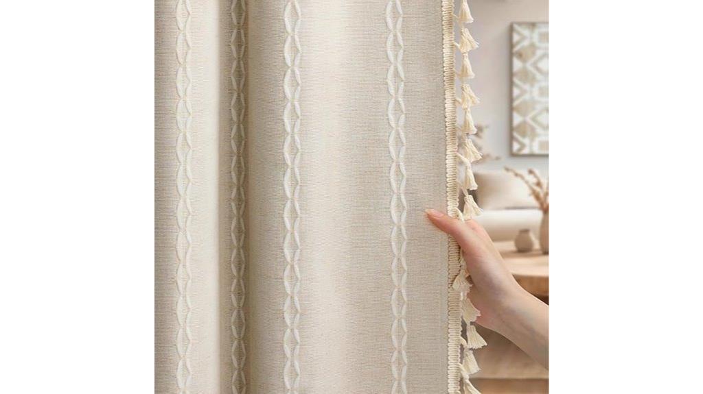 boho linen curtain panels