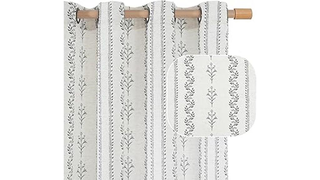 boho linen grey curtains