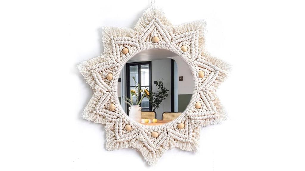 boho macrame mirror decor