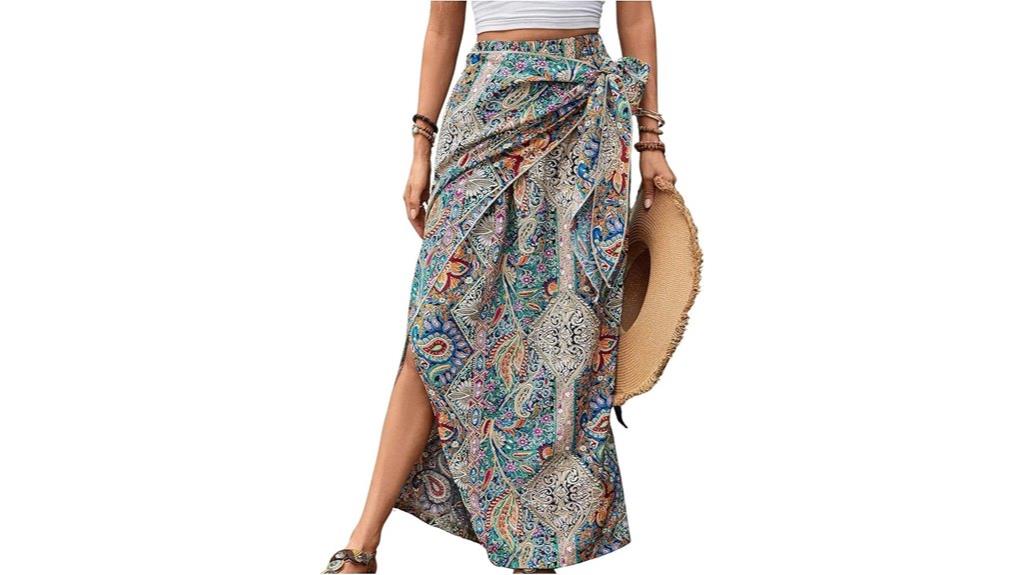 boho paisley high waisted skirt