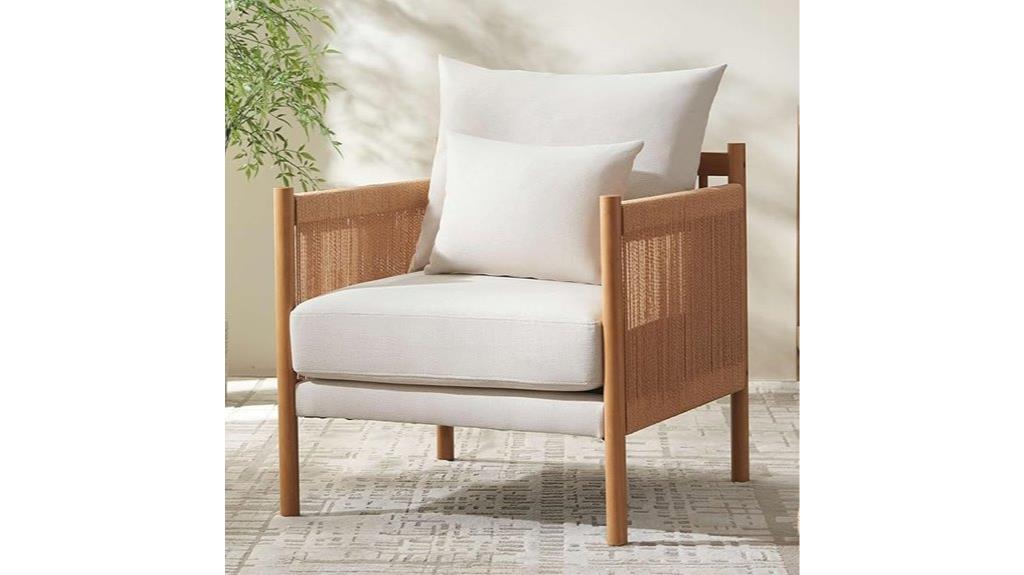 boho rattan wooden chair