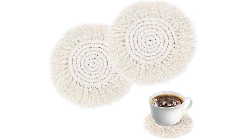boho tassel drink coasters