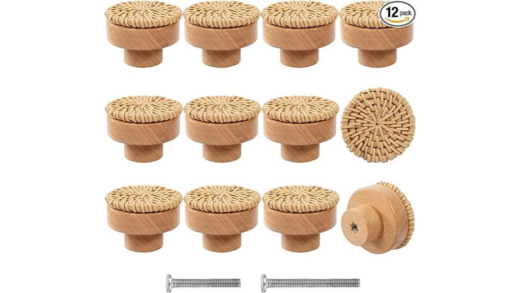 boho wooden drawer knobs