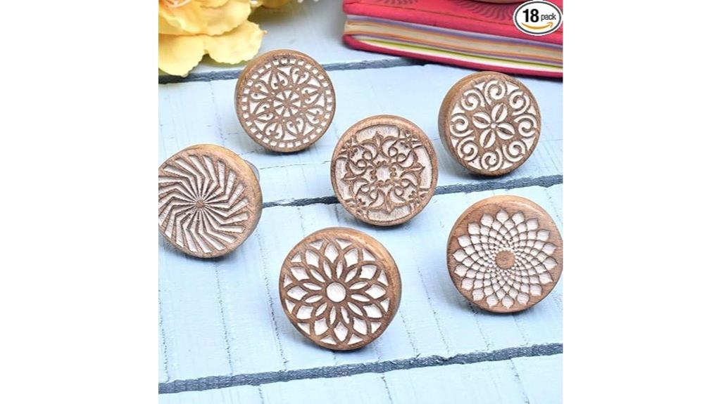 boho wooden knobs set