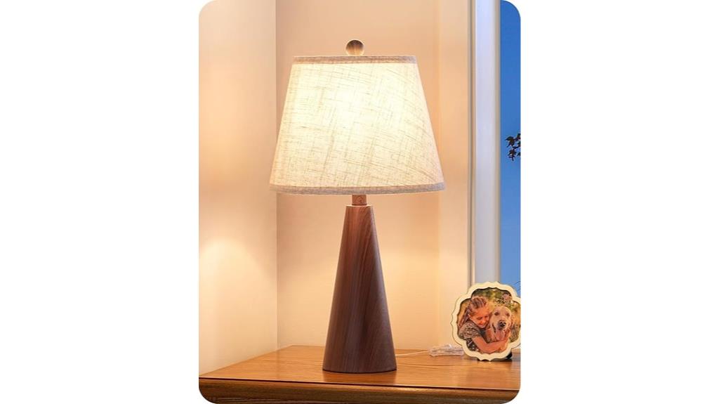 boho wooden linen lamp