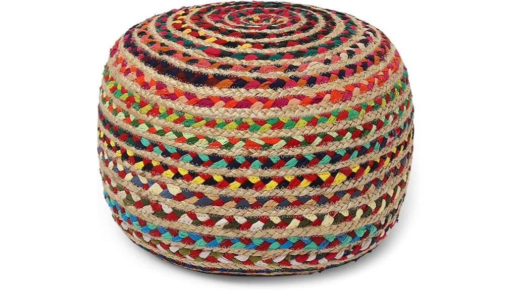 braided boho jute ottoman