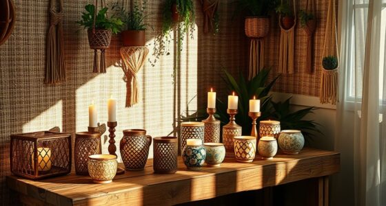 chic boho candle accents