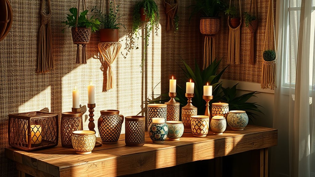 chic boho candle accents