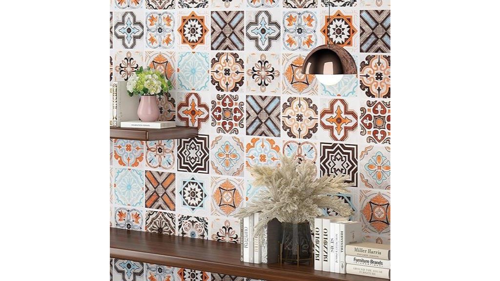 colorful boho tile wallpaper